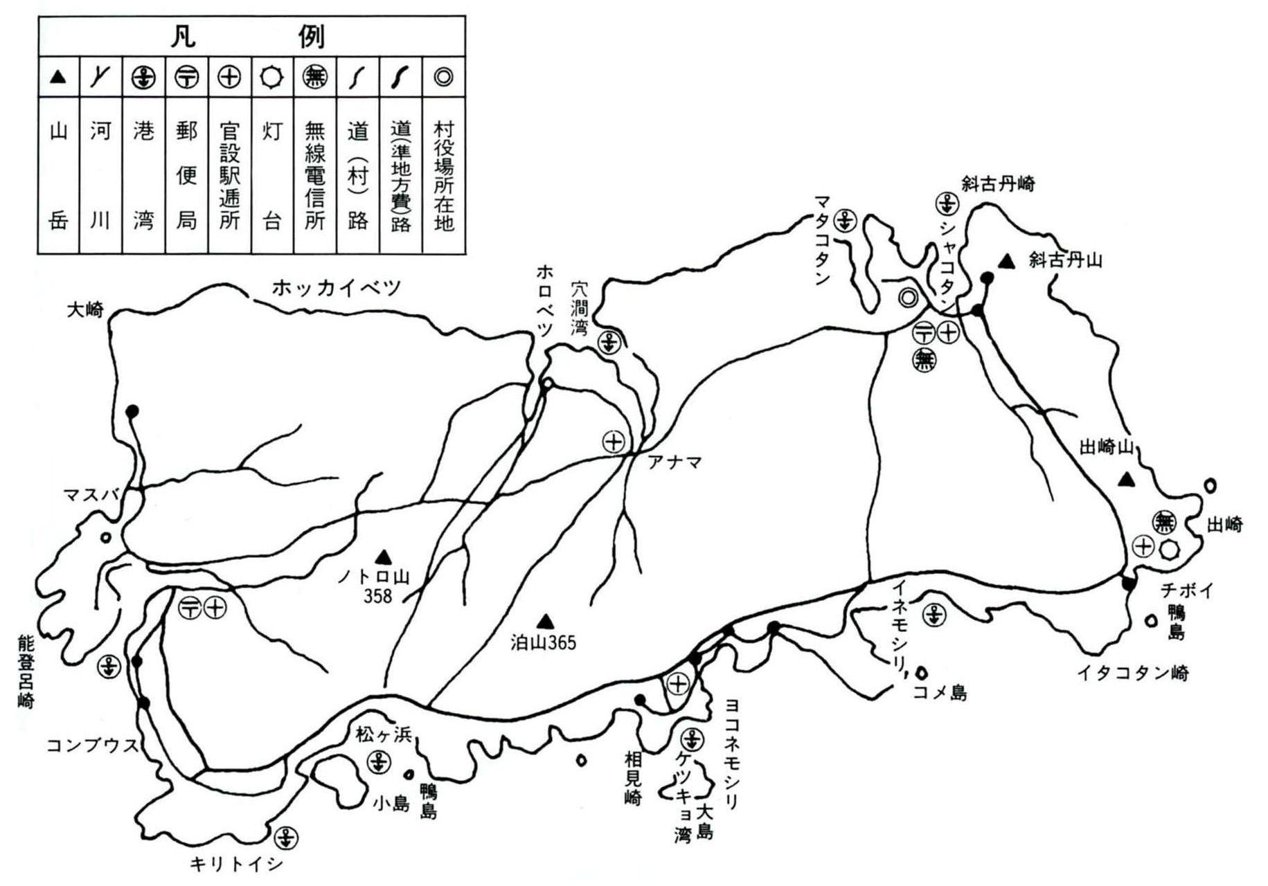 色丹島略図